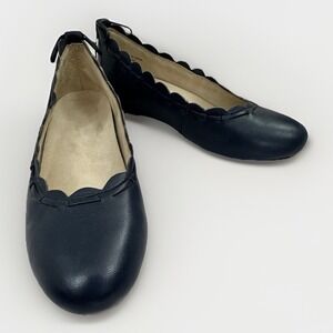 Jack Rogers Navy Blue Scalloped Ballet Flats Women's Size 9